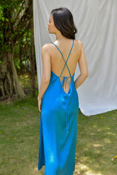 Olivia Open Back Silk Slip Dress